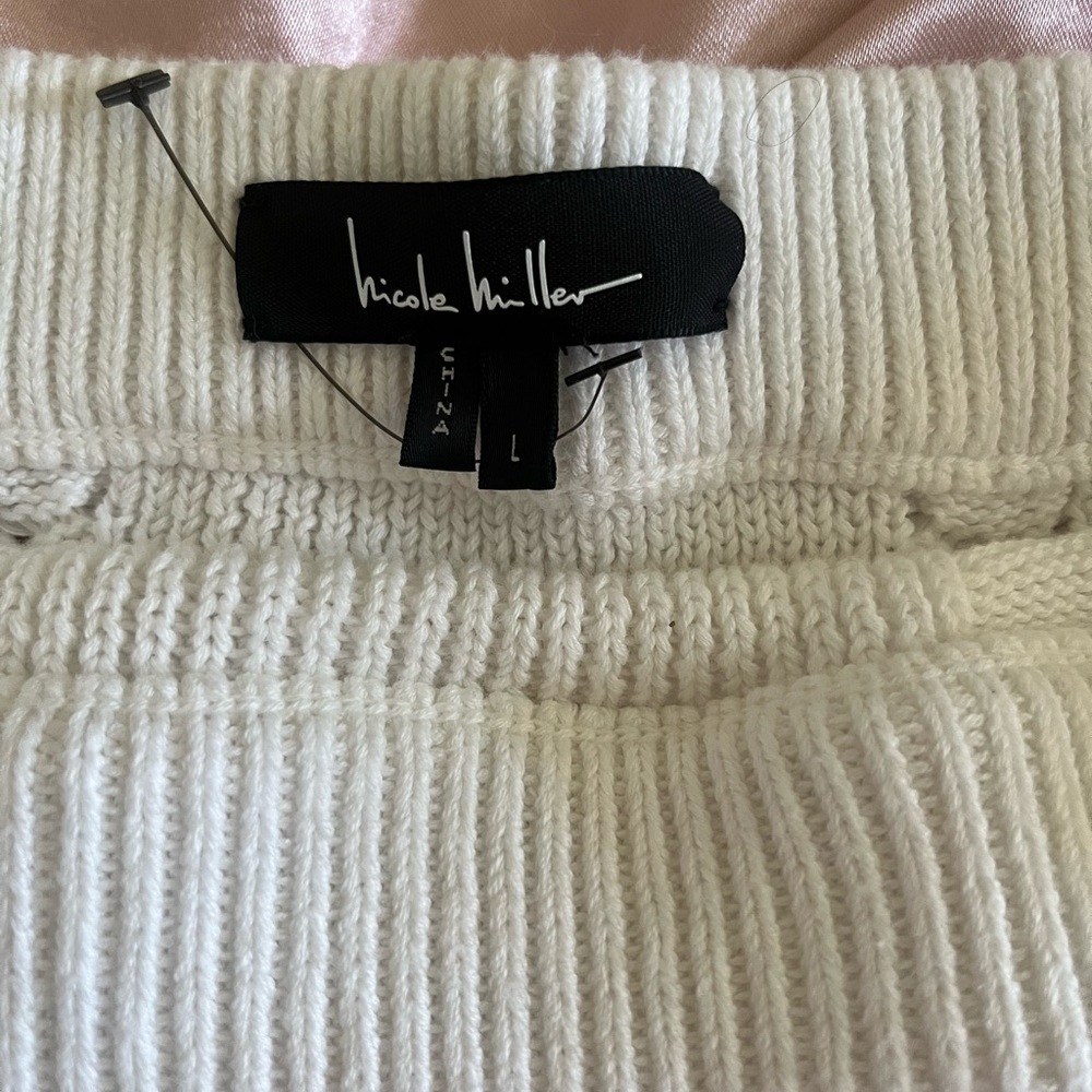 Nicole Miller Cream Cable Knit Ruffle Skirt - Picture 3 of 3